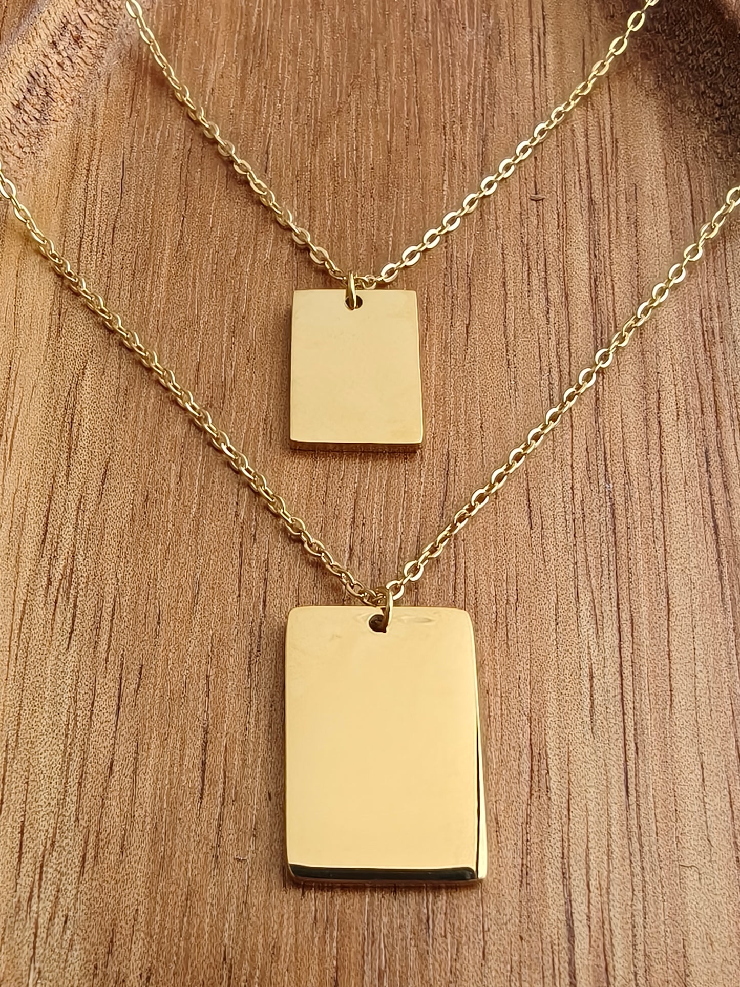 Double Rectangle Pendant Set