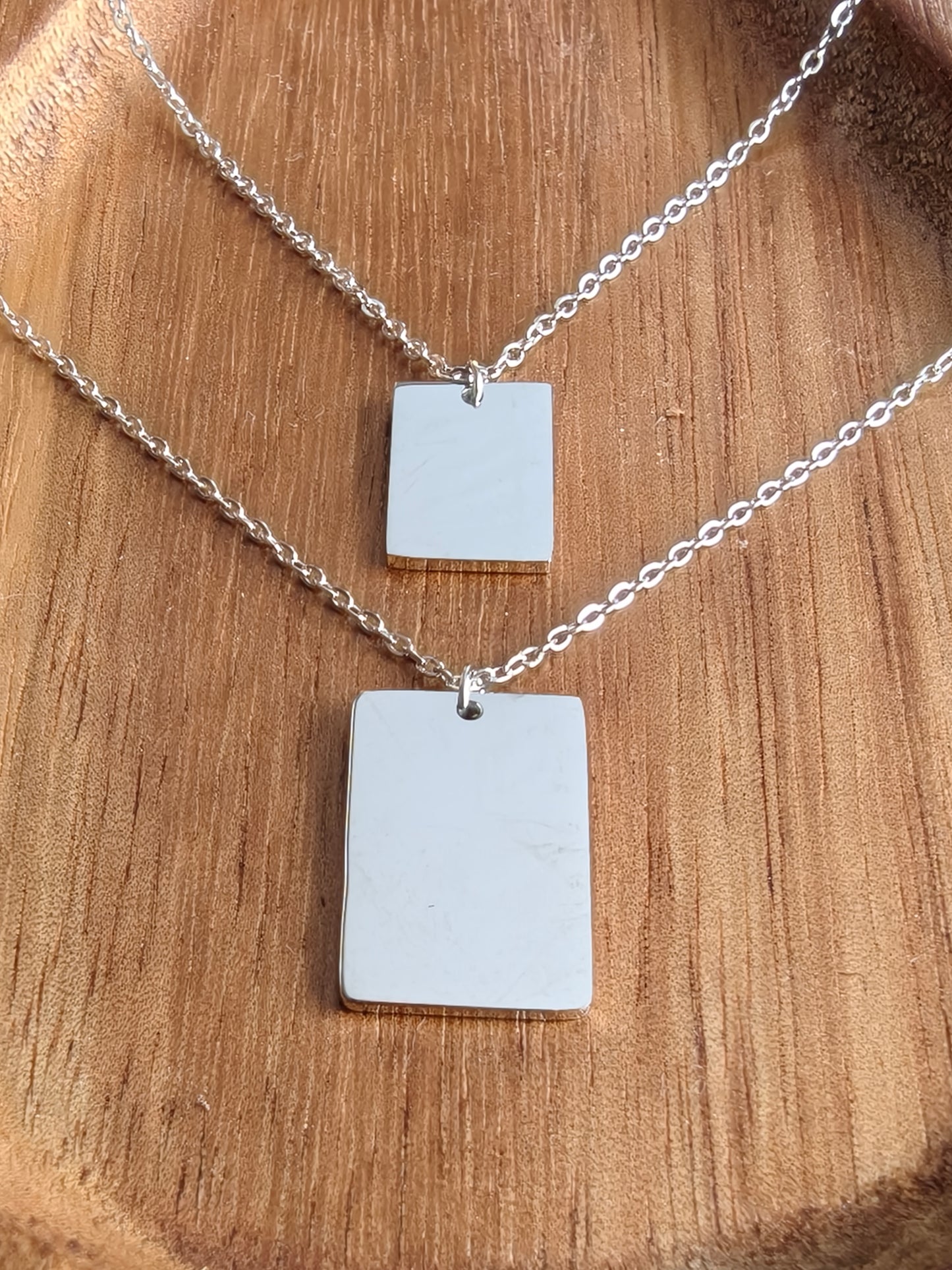 Double Rectangle Pendant Set