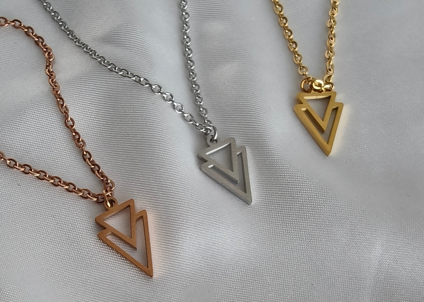 Double Hollow Triangle Pendant