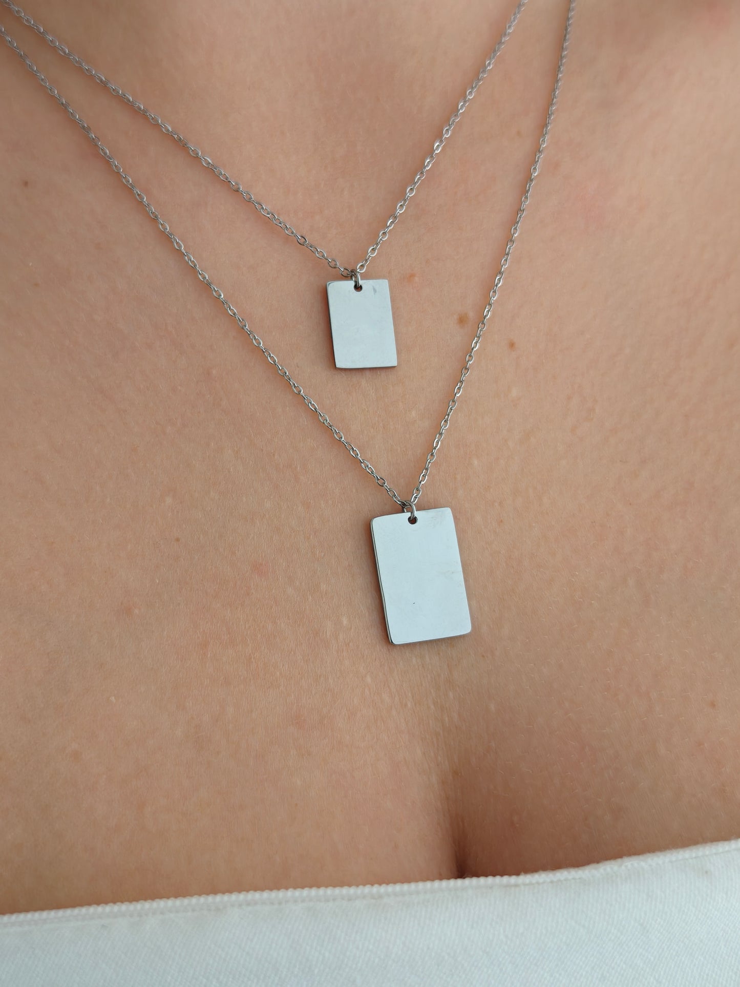 Double Rectangle Pendant Set
