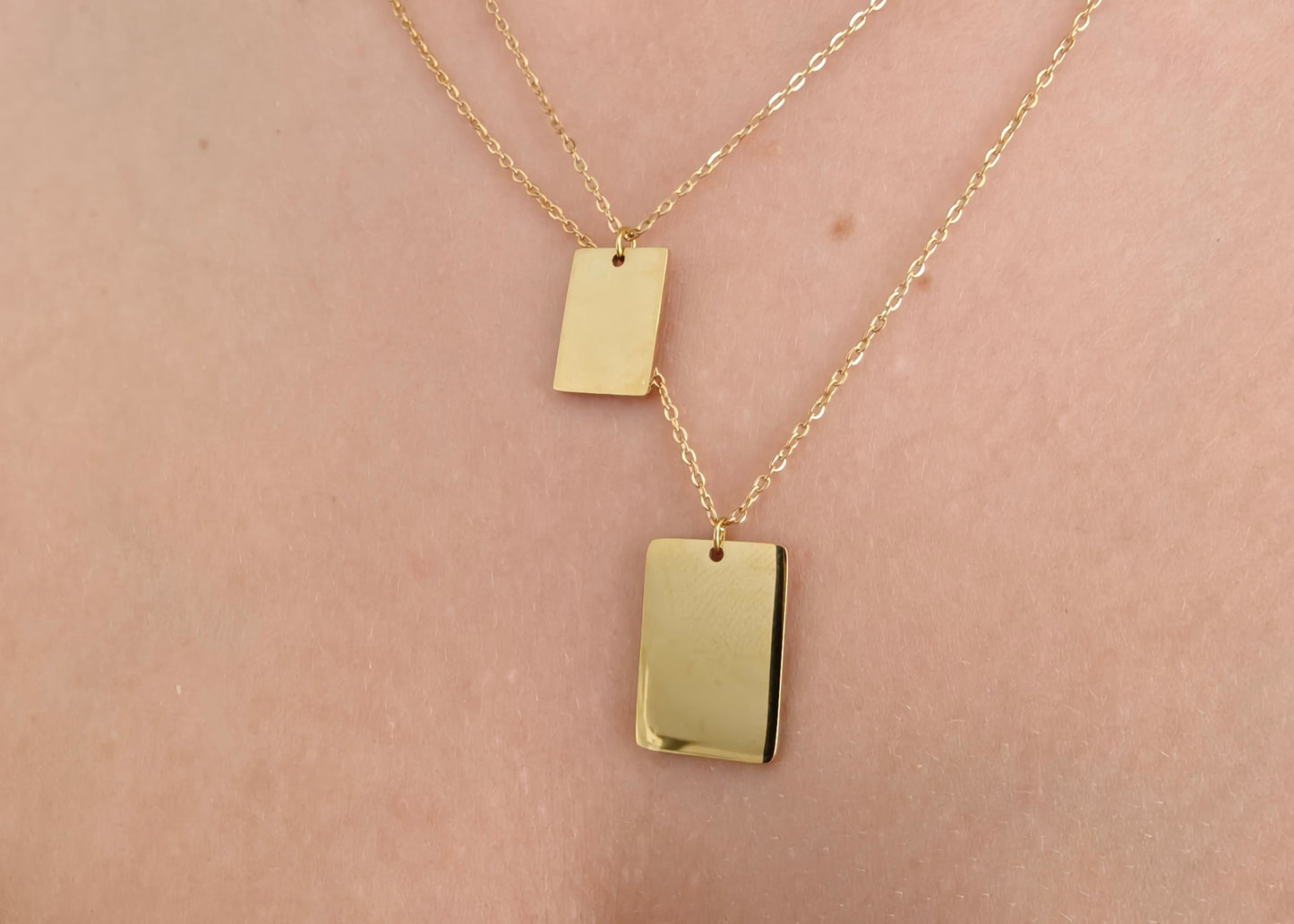 Double Rectangle Pendant Set