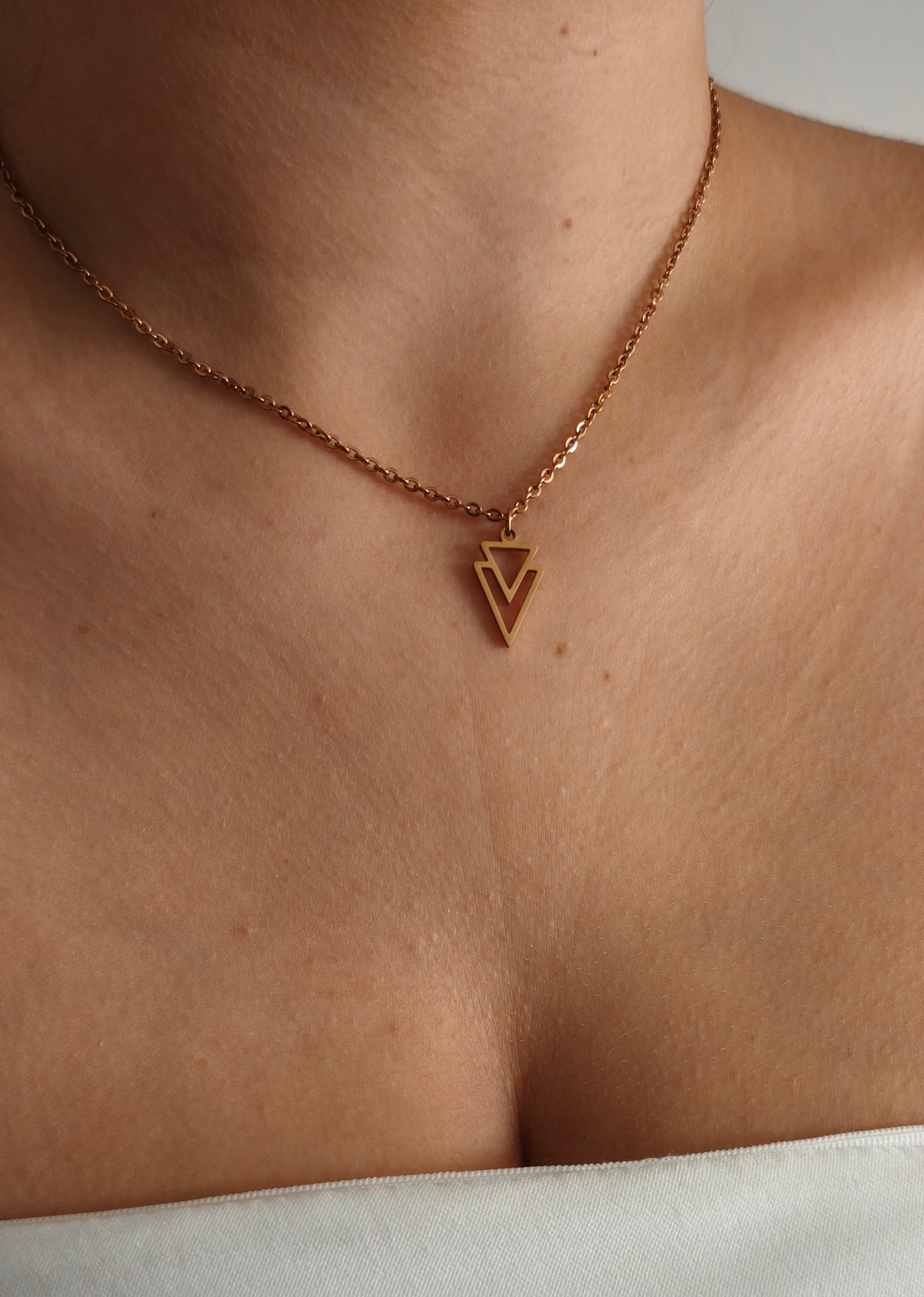 Double Hollow Triangle Pendant